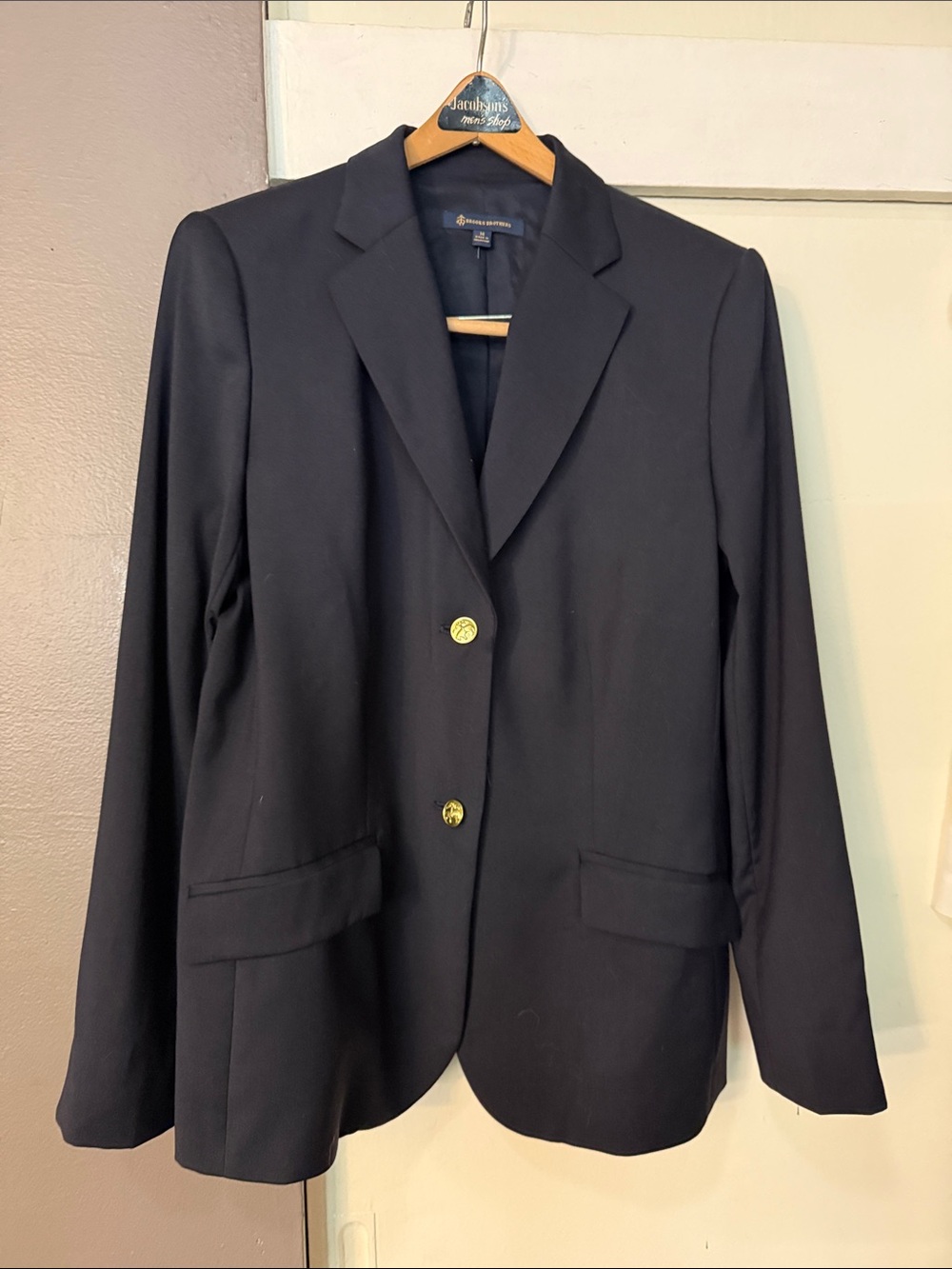 Brooks Brothers Black Single-Breasted Blazer with Gold Buttons